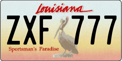 LA license plate ZXF777