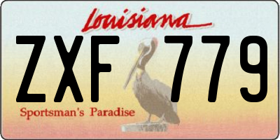 LA license plate ZXF779