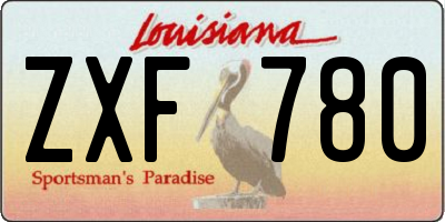 LA license plate ZXF780