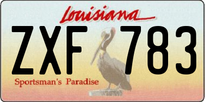 LA license plate ZXF783