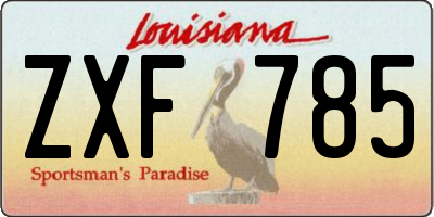 LA license plate ZXF785