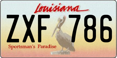 LA license plate ZXF786