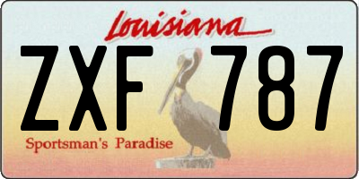 LA license plate ZXF787