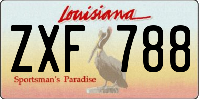 LA license plate ZXF788