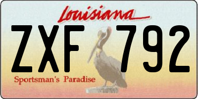 LA license plate ZXF792