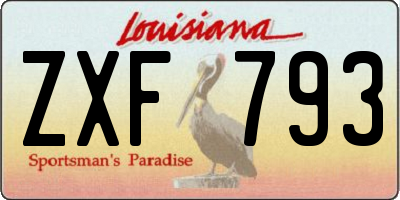 LA license plate ZXF793