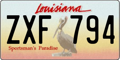 LA license plate ZXF794
