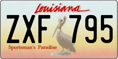 LA license plate ZXF795