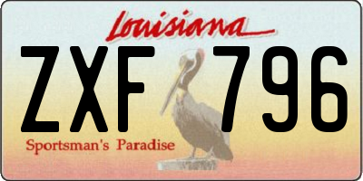 LA license plate ZXF796
