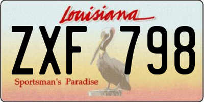 LA license plate ZXF798