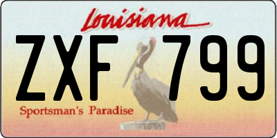 LA license plate ZXF799