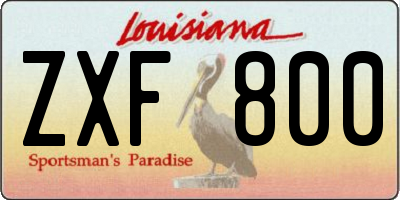 LA license plate ZXF800