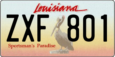 LA license plate ZXF801