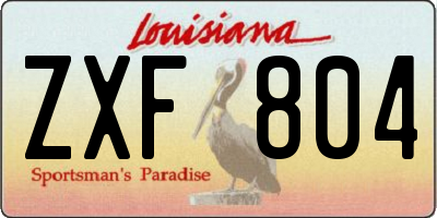 LA license plate ZXF804