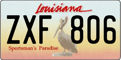 LA license plate ZXF806