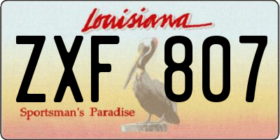 LA license plate ZXF807