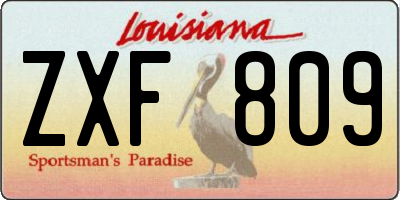 LA license plate ZXF809