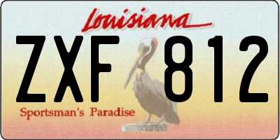 LA license plate ZXF812