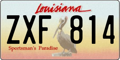 LA license plate ZXF814