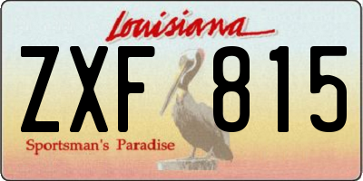 LA license plate ZXF815