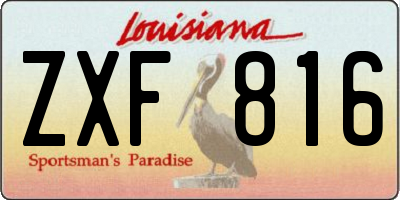 LA license plate ZXF816