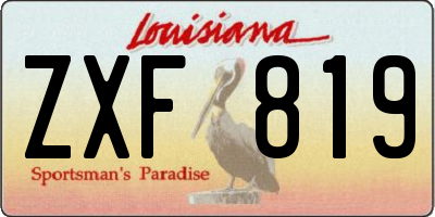 LA license plate ZXF819