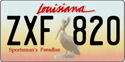 LA license plate ZXF820