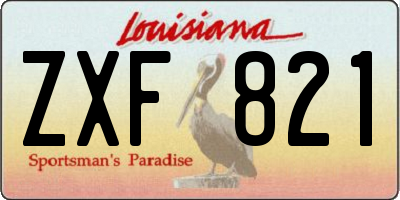 LA license plate ZXF821