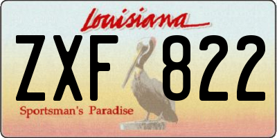 LA license plate ZXF822