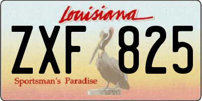LA license plate ZXF825