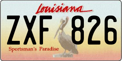 LA license plate ZXF826