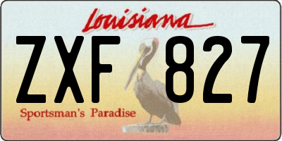 LA license plate ZXF827
