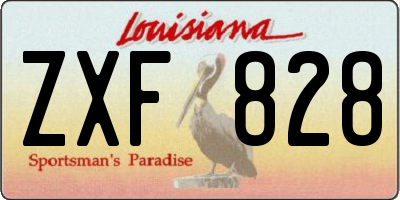 LA license plate ZXF828