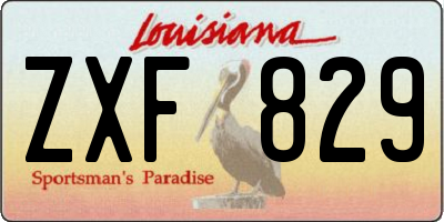 LA license plate ZXF829