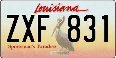 LA license plate ZXF831