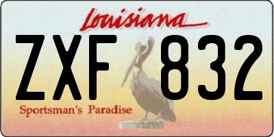 LA license plate ZXF832