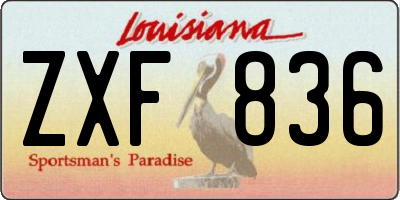 LA license plate ZXF836