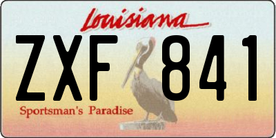 LA license plate ZXF841