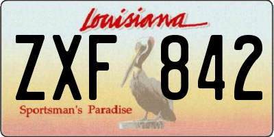 LA license plate ZXF842