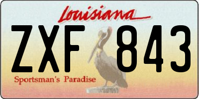 LA license plate ZXF843