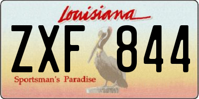 LA license plate ZXF844