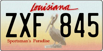 LA license plate ZXF845