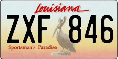LA license plate ZXF846