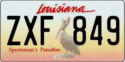 LA license plate ZXF849