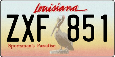 LA license plate ZXF851