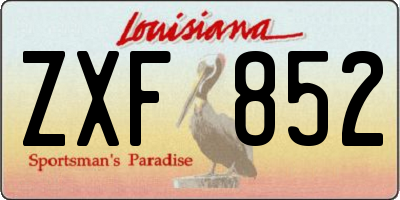 LA license plate ZXF852