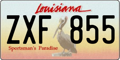 LA license plate ZXF855