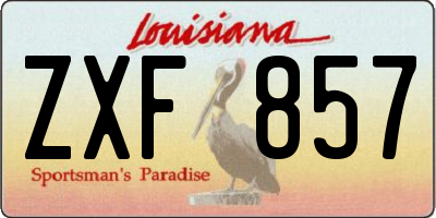 LA license plate ZXF857