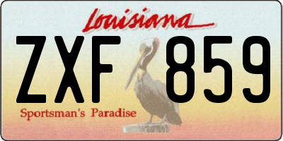 LA license plate ZXF859