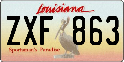 LA license plate ZXF863